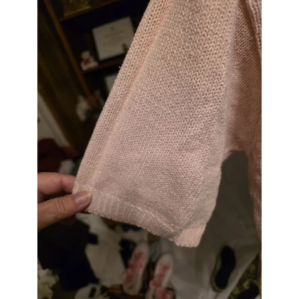 Linsey Blake Pink‎ Short Sleeve Sweater Size XL Silk Blend